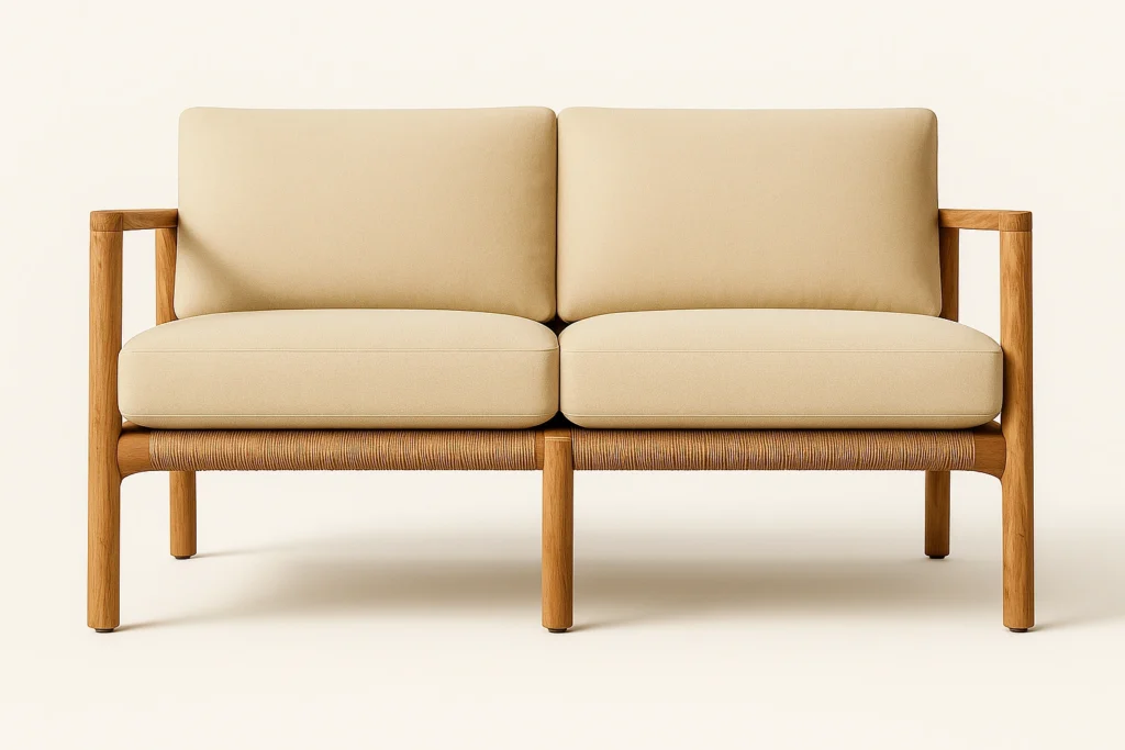 teak 2 seater outdoor sofa