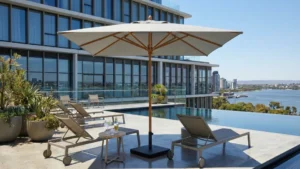 Heavy duty aluminum square patio parasol