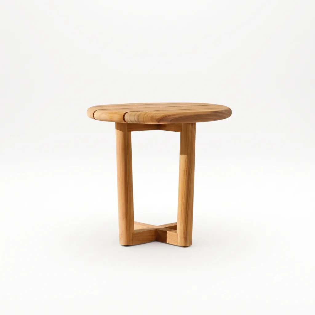 designer teak side table