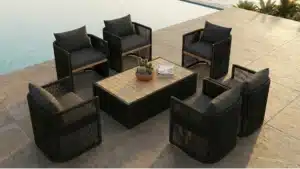 How to select restaurant furniture Outdoor Sofa Set with Teak wood, Aluminum and rope