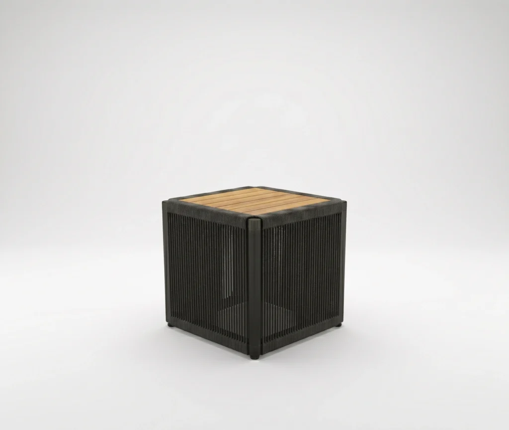 rope and teak side table