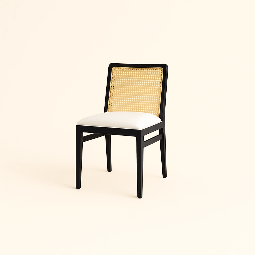 solid wood & rattan dining chairs for restaurants