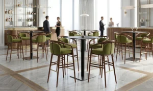 Ergonomic horseshoe designer counter stools for upscale commercial interior design Selangor