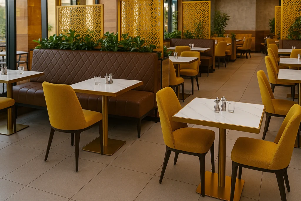 a restaurant with tables and chairs Malaysia