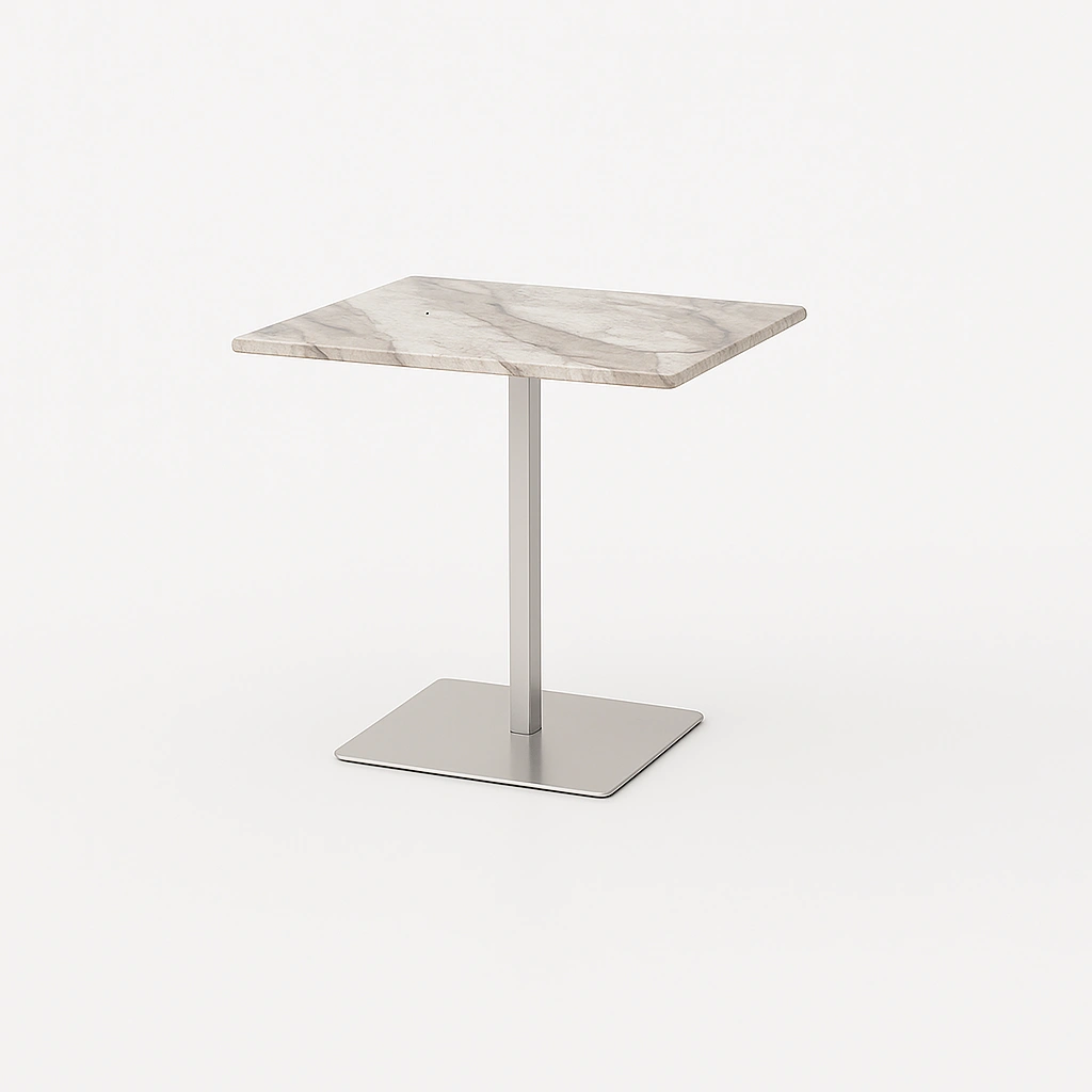 SINTERED STONE TABLE TOP WITH STAINLESS STEEL BASE