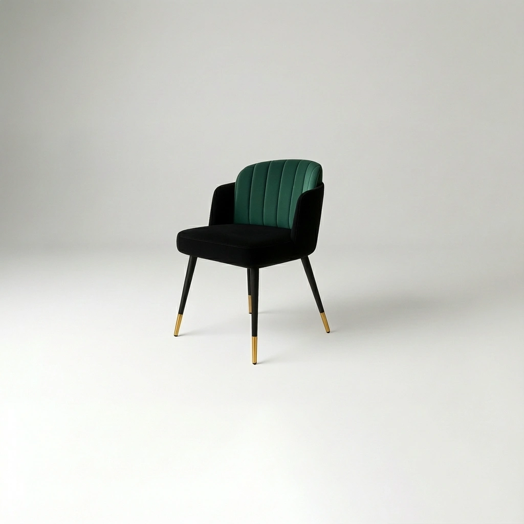 Stylish black and green dining chair