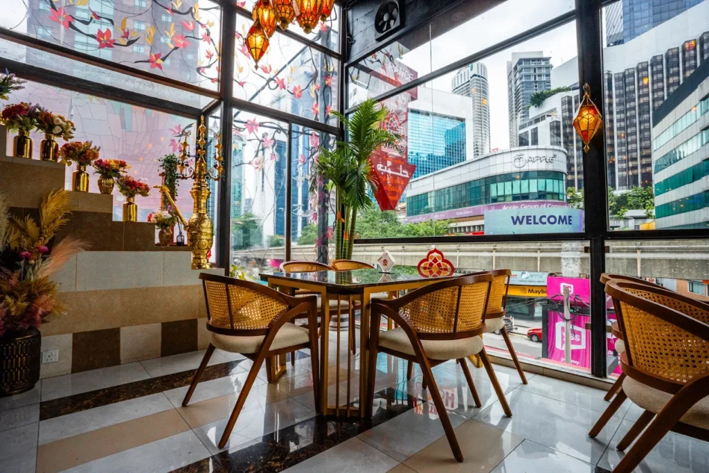 Teak wood and natural rattan back dining chair