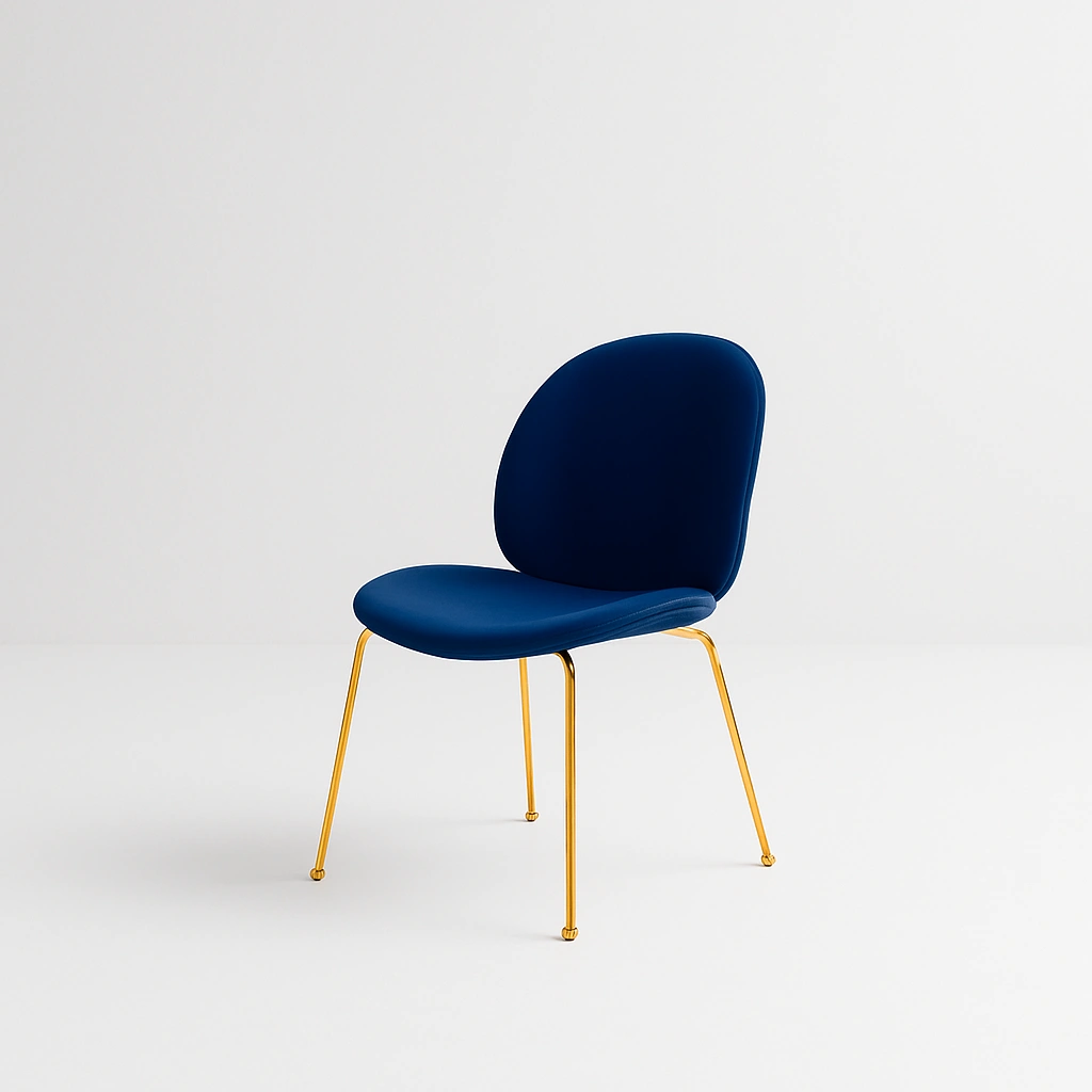 Blue upholstered dining chair 7