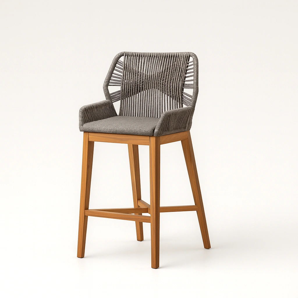 mira outdoor teak bar chair