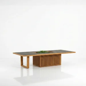 How to select restaurant furniture outdoor bar table, Teak wood with Sintered stone