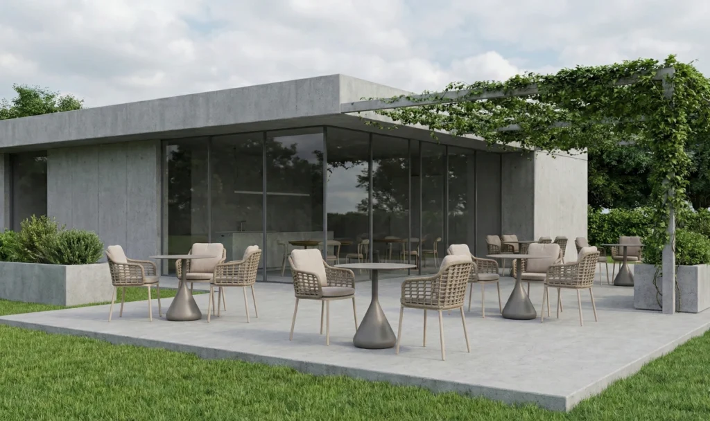 solaro dining chair aluminum frame with rope