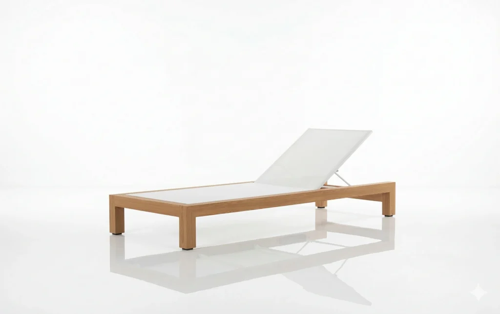 minimalist teak sling sun lounger malaysia