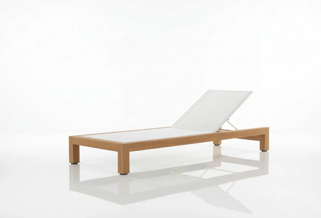 minimalist teak sling sun lounger malaysia