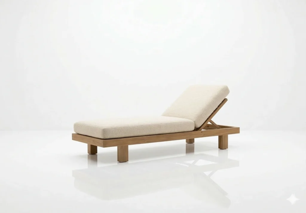 premium teak wood sun lounger Malaysia