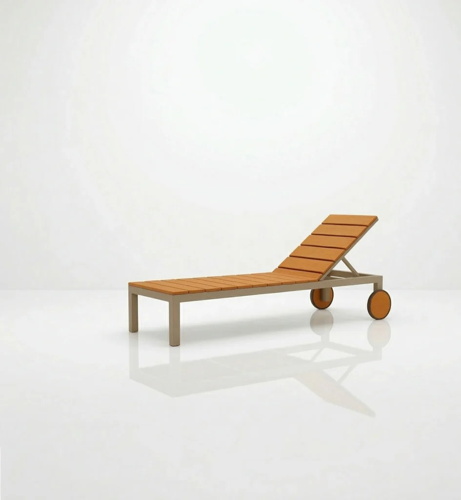 Teak sun lounger with wheels Malaysia