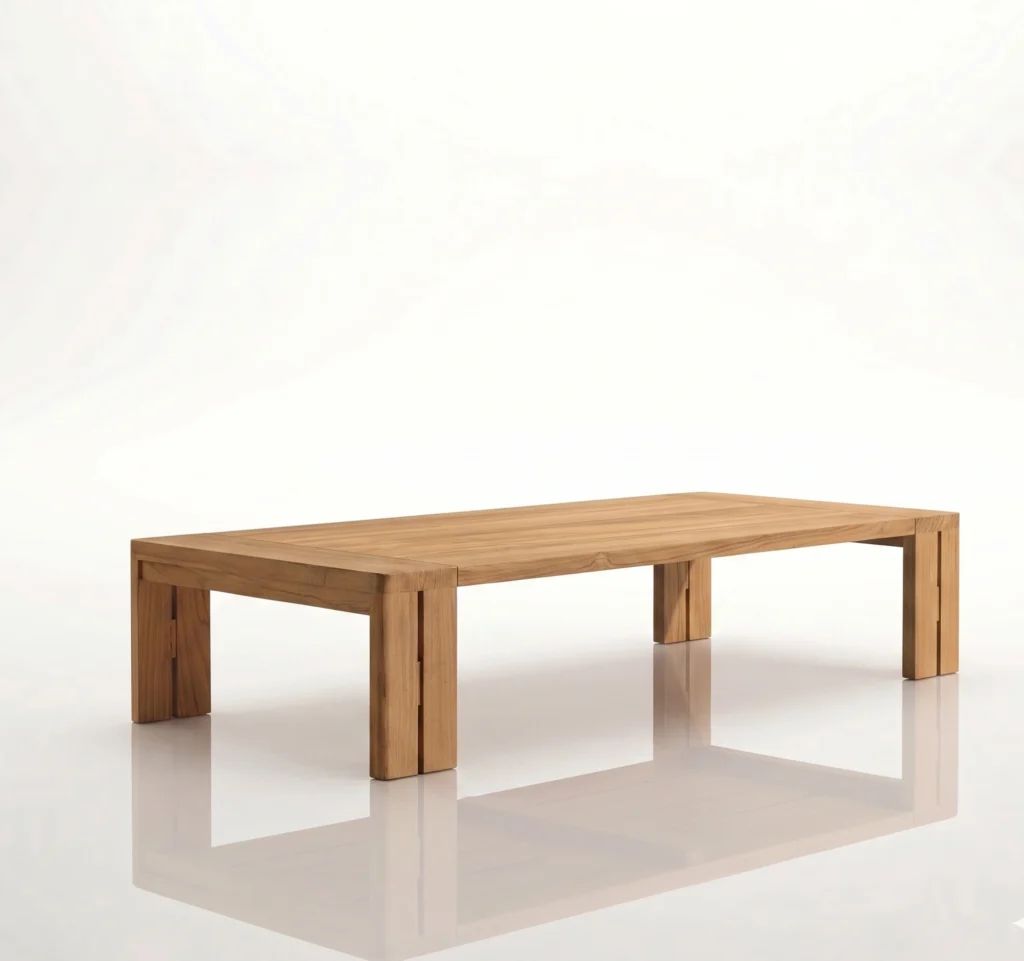 Simple wooden outdoor coffee table