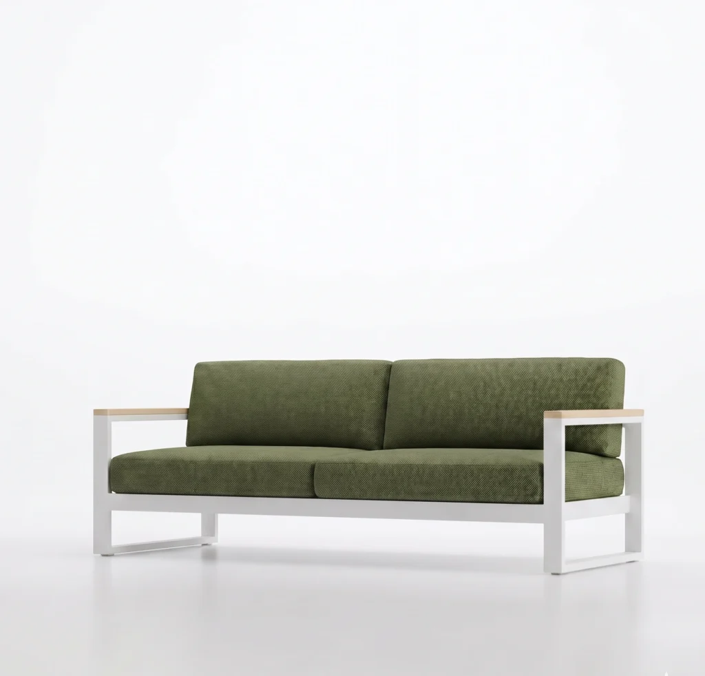 Aluminum 2 seater outdoor sofa