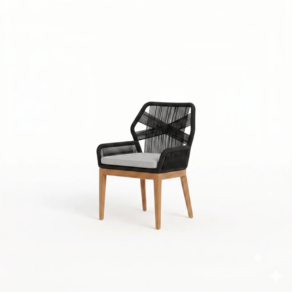 Rope outdoor dining chair