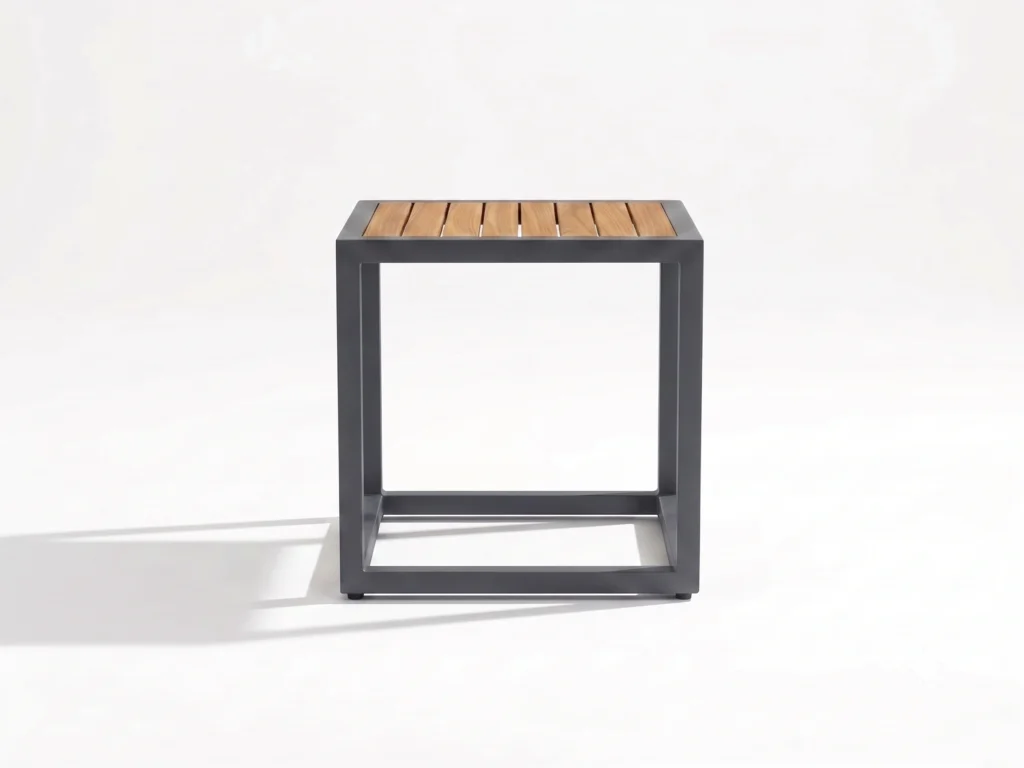kosu teak and aluminum side table