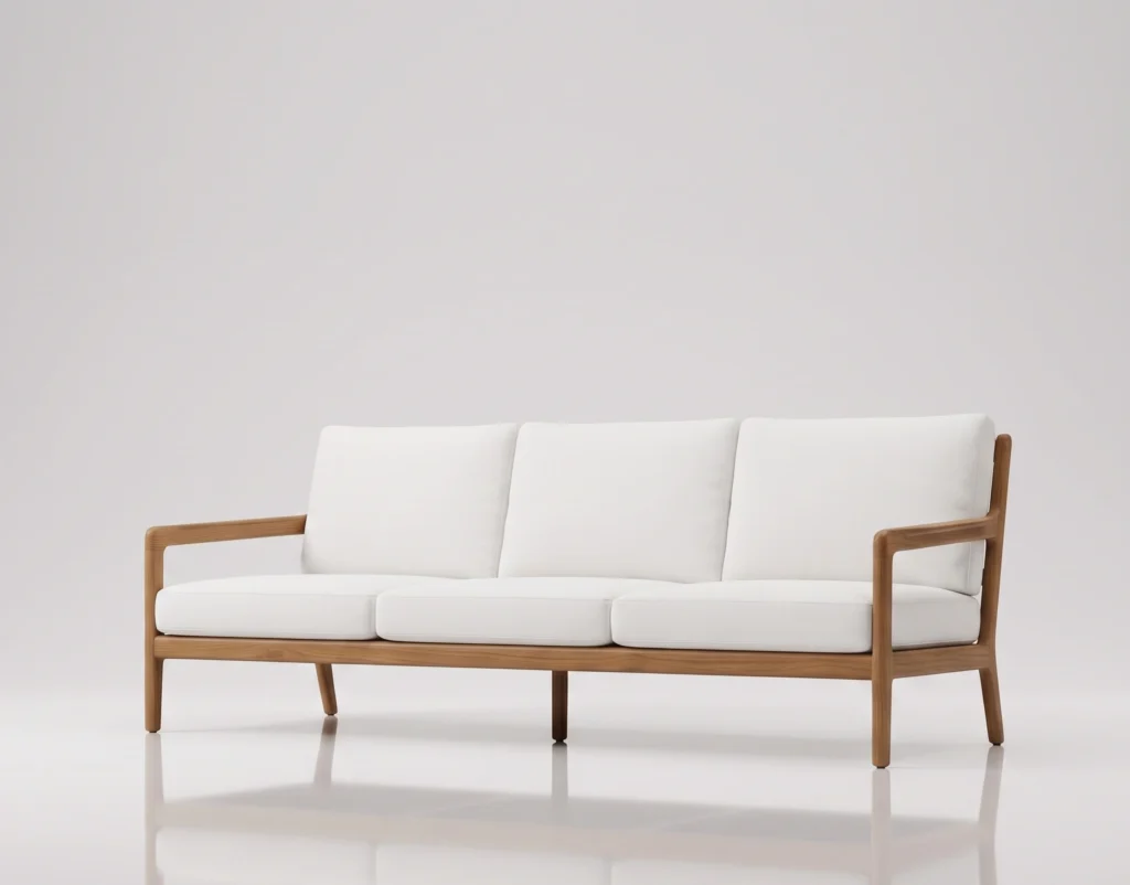 3 seater teak wood sofa