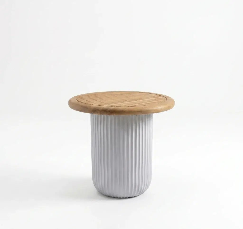 teak and grc side table