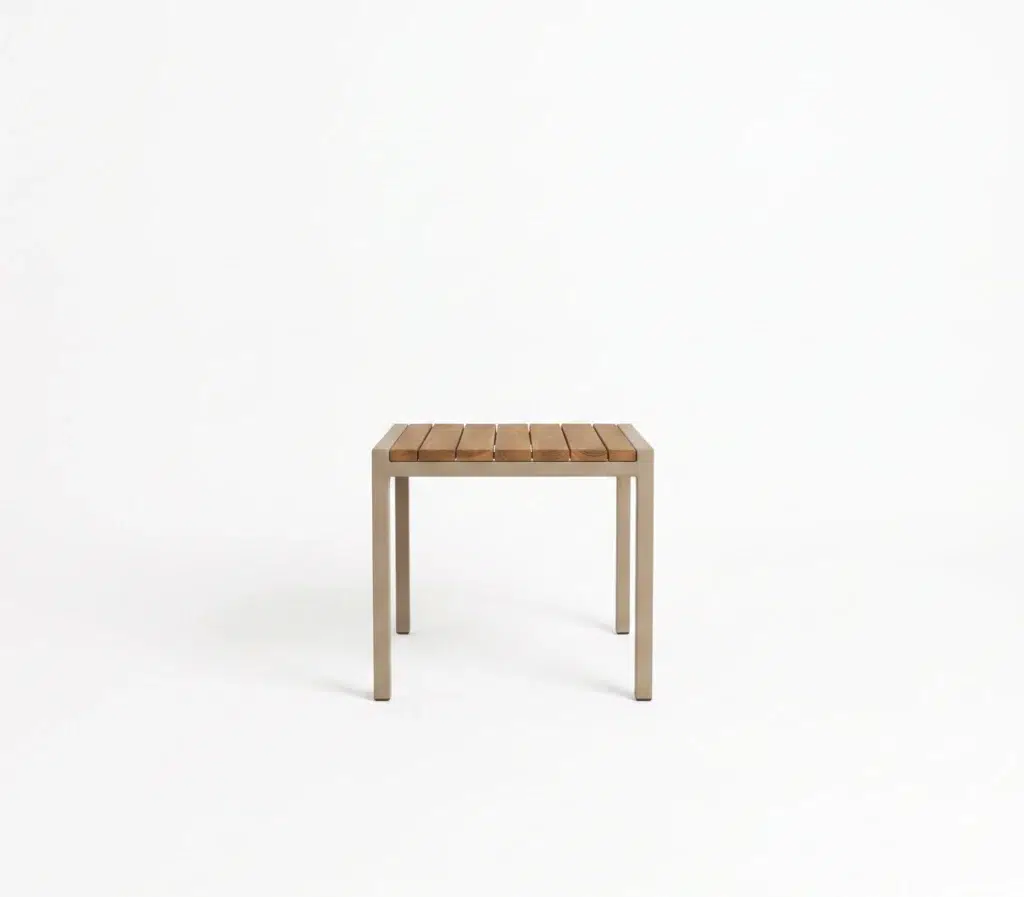Sahra teak and aluminum side table