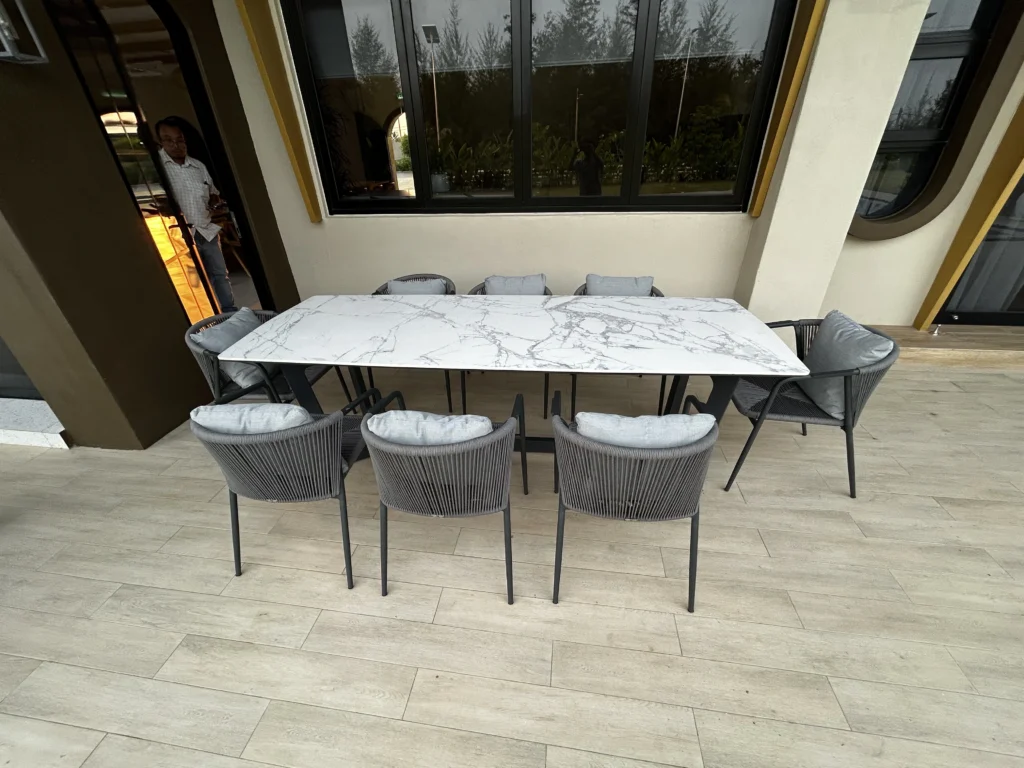 outdoor dining set for villa Maldives