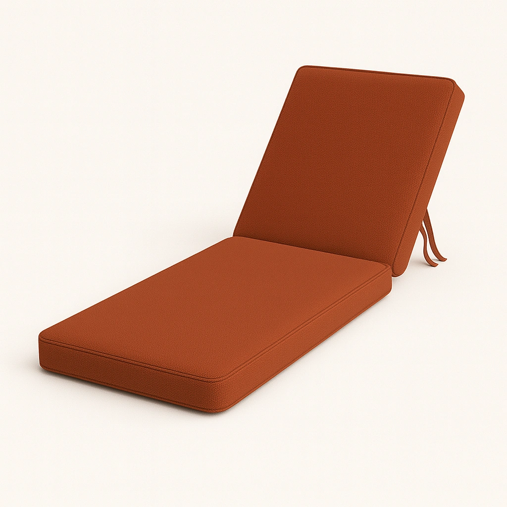 Terracotta outdoor sun lounger cushion for Maldives resort pool decks