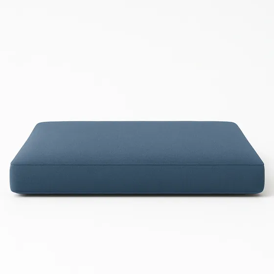 Navy outdoor sofa seat cushion base for a 2-seater module