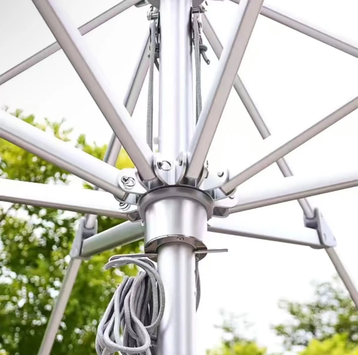 Heavy duty umbrella Malaysia frame with stainless steel hardware and reinforced aluminium ribs