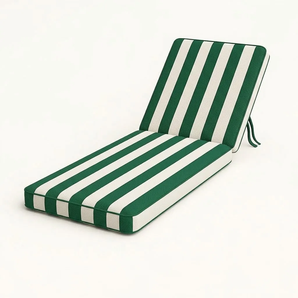 Green and white stripe outdoor sun lounger cushion Malaysia